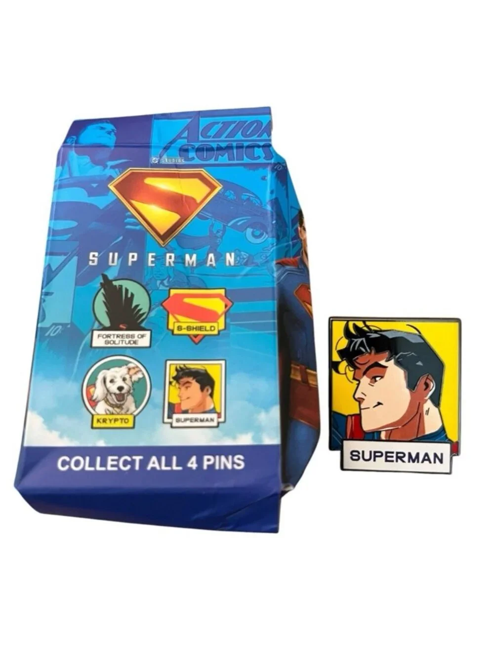 Superman Opened Blind Box Pin New Box Salesone